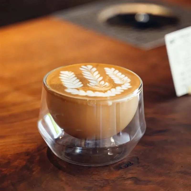 Double Layered Glass Coffee Cup  Heat Resistant Milk Foam Artistic Latte Kruve 150 300ml Nordic Style Pure Color