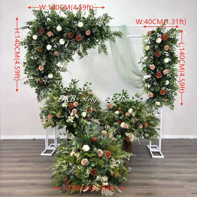 High Quality Artificial Flower Background Waterproof Greenery Wall Decor for Wedding Thanksgiving Easter Party Home