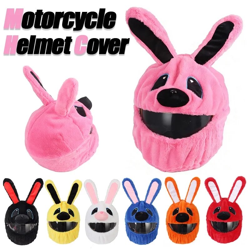 

Motorcycle Helmet Cover Protection Headgear Cartoon Fluffy Plush Set for Motorcycle Full-Face Protective Case Motorbike Safety
