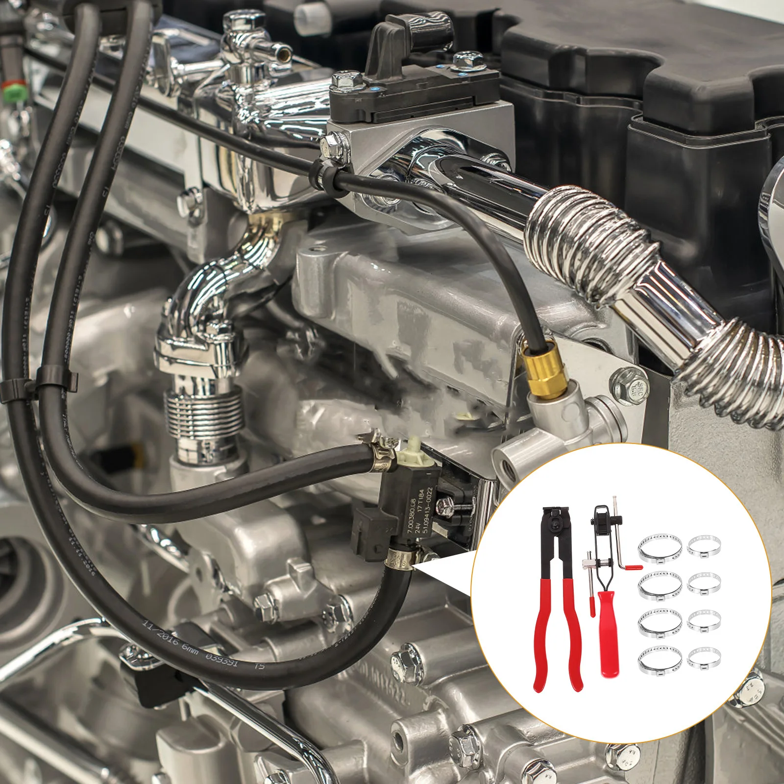 

10Pcs Boot Clamp Tool Set Multiple Clamps Comfortable Handle Sturdy Design Ideal Car Supply Cooling Hose Repairs