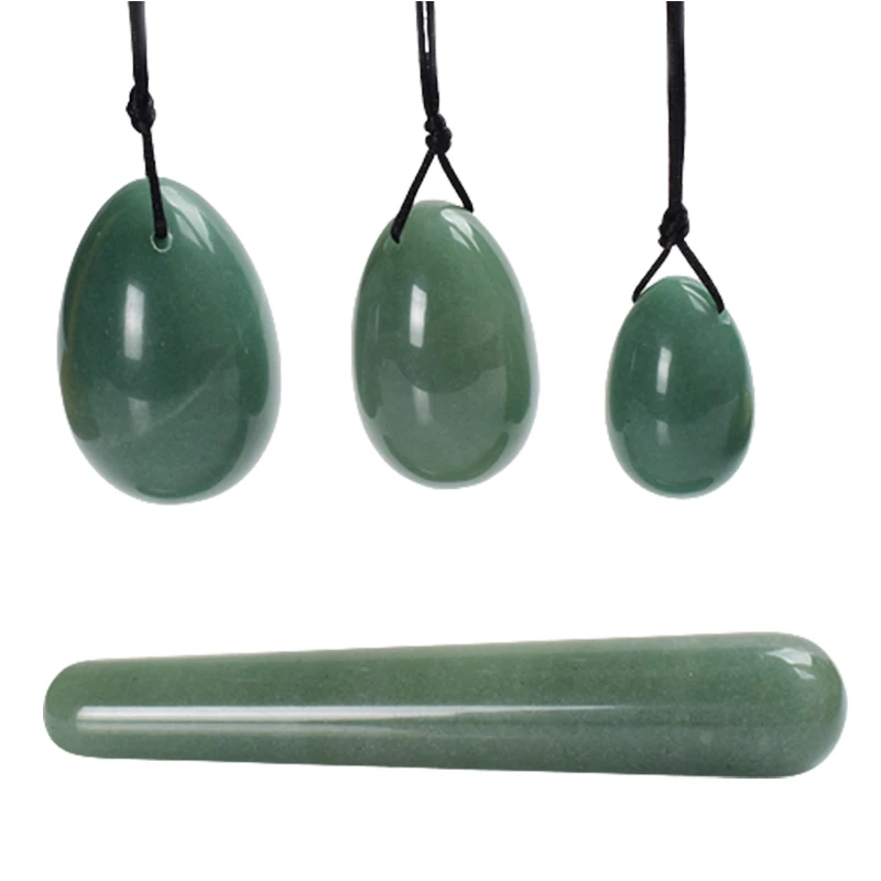 

Green Aventurine Yoni Egg Natural Jade Stone Woman Kegel Egg Vaginal Muscle Tightening Ball Ladies Kegel Exerciser Massage Ball