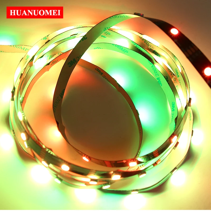 

5V 48Pixels/M APA107 Addressable LED Strip RGB Pixel Lights APA102 Magic Color Flexible Tape Lamps Non-waterproof IP20 Black PCB