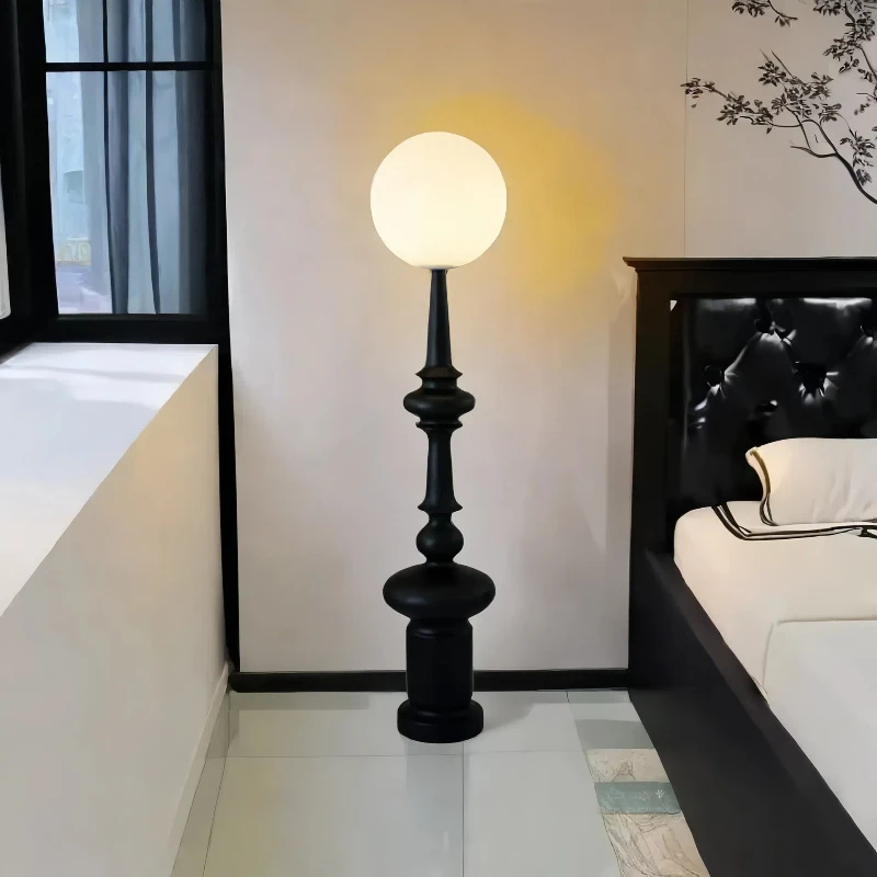 Italian Retro Floor Lamp Designer Medieval Roman Column Standard Light Modern Guest Bedroom Study Decoration Upright Desk Lamps