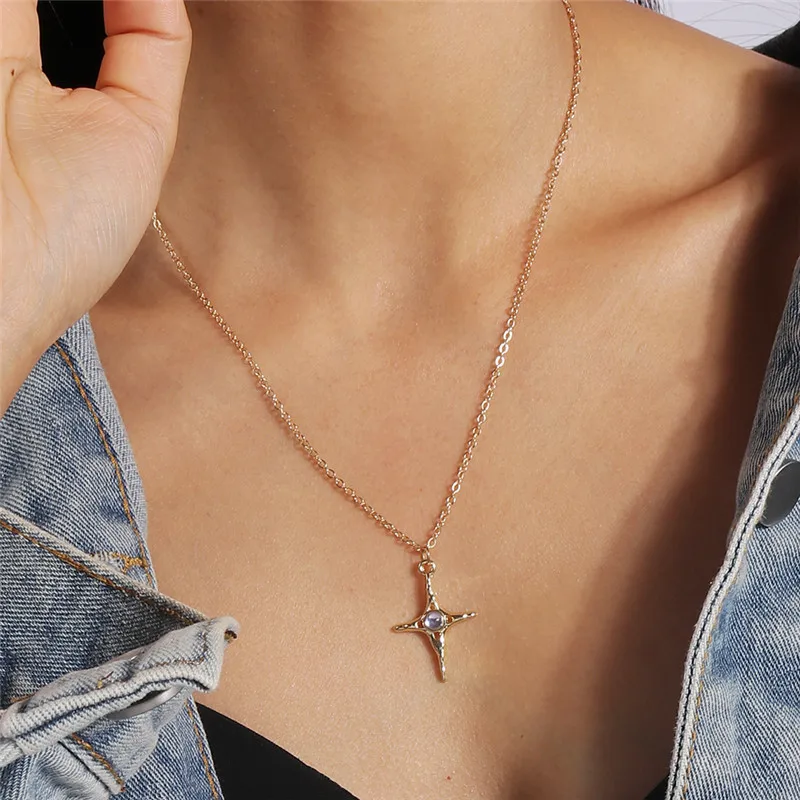 Mode Kreuz Halskette für Frauen Männer Gold Silber Farbe Dazzling Kristall Jesus Kruzifix Halskette Christian Schmuck Großhandel – Detail 20