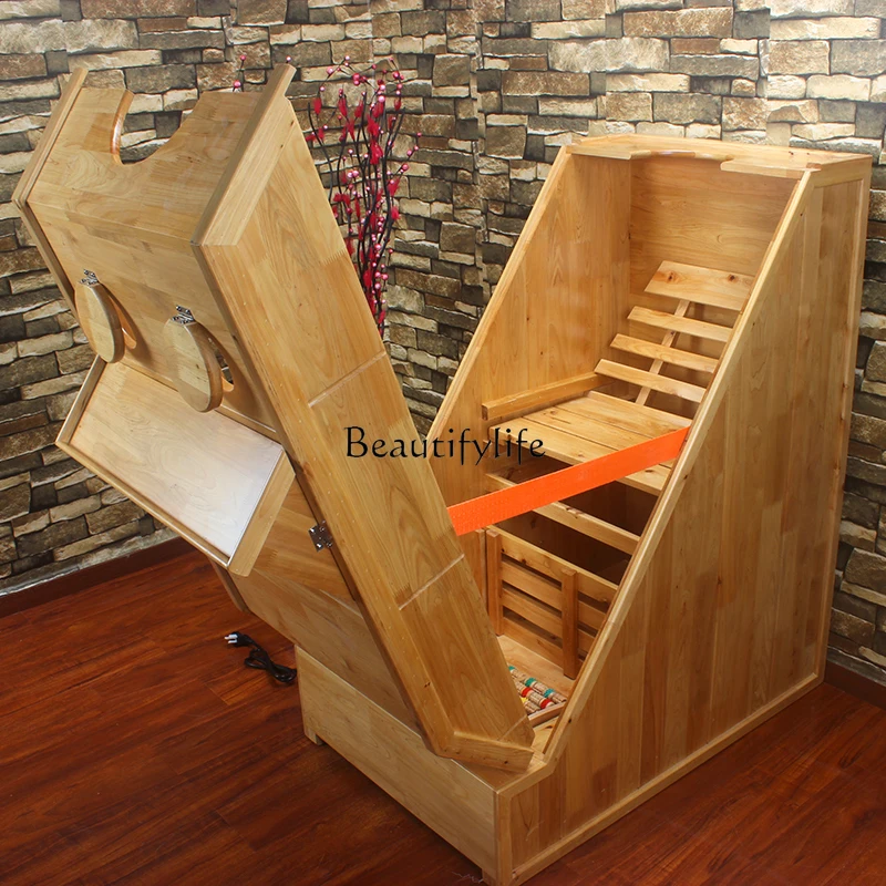 Steaming Box Whole Body Household Steaming Room Beauty Salon Medicine Steaming Bin Wooden Detoxification