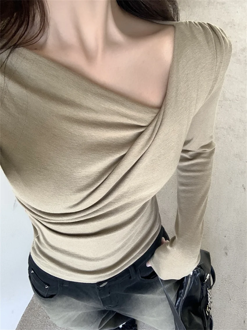 PLAMTEE Bottoming Sweaters Slim Women Chic V-Neck Elegant Mujer Knitted New Daily Winter 2023 Pullovers Gentle Full Sleeve