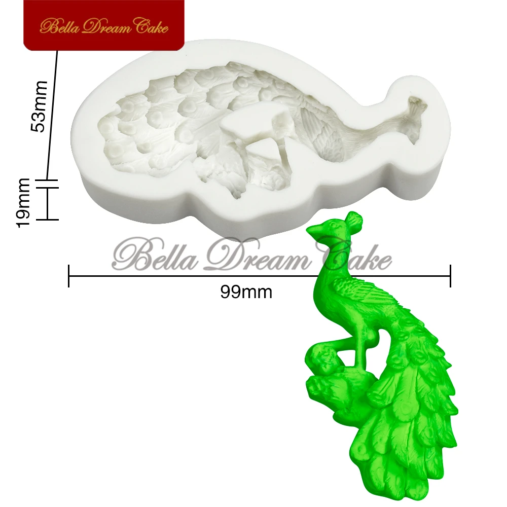 3D Small Peacock Design Silicone Mold Chocolate Fondant Cake Mould DIY Clay Plaster Model Cake Decorating Tools Kitchen Bakeware