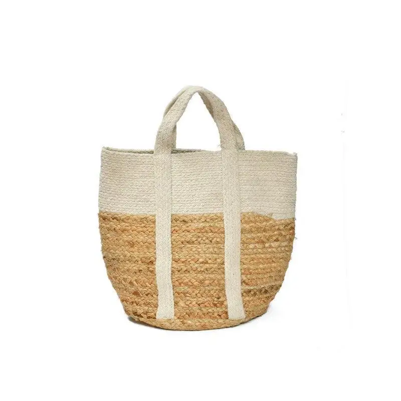 Bag Indian Hand Loomed Pure Natural Jute Shopping Tote Vacation Bag Beach Purse