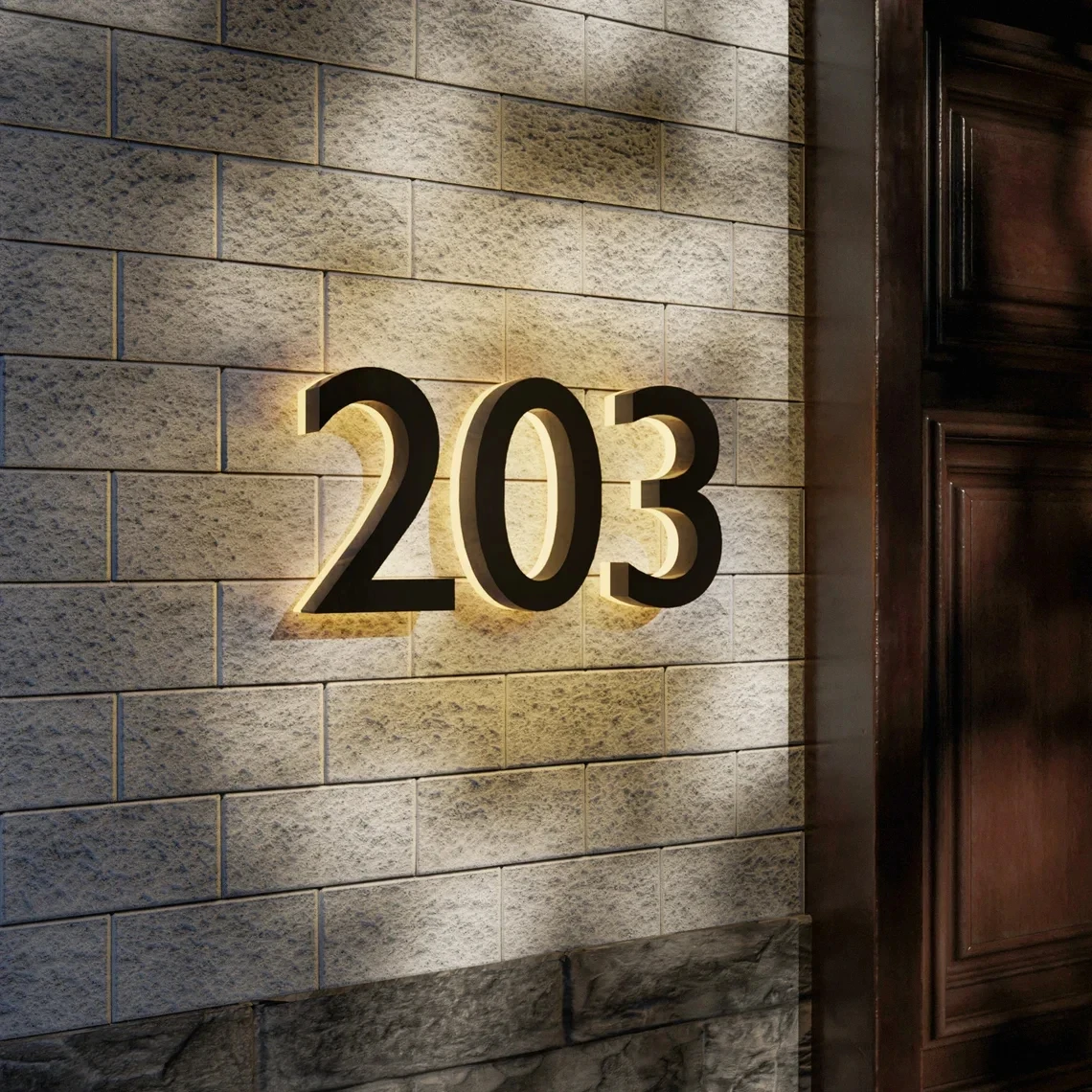 

Light-Up Large LED Address Numbers Houses Restaurants Car Garages Illuminated House Signs for Outdoor Use