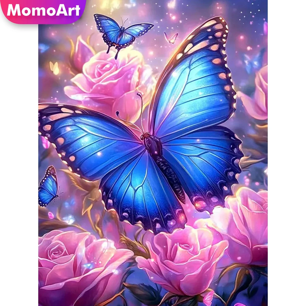 

Momoart Diamond Mosaic Butterfly Animal Cross Stitch Kits Art Diamond Painting Flower New Arrival DIY Embroidery Holiday Gifts