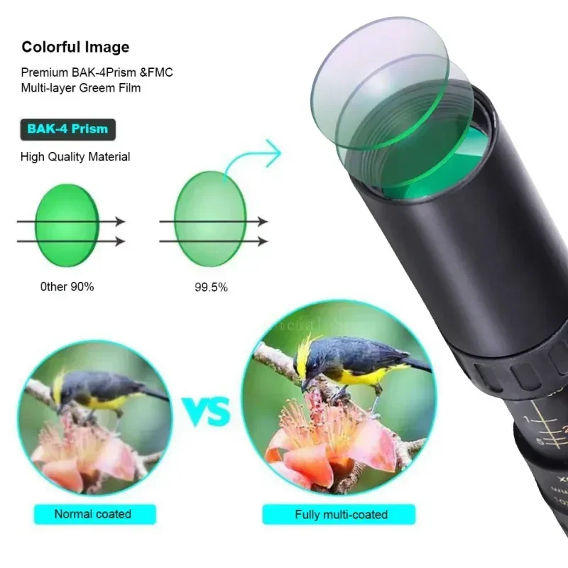 Monocular de largo alcance para caza y acampada con prismas BAK4 - imagen 2