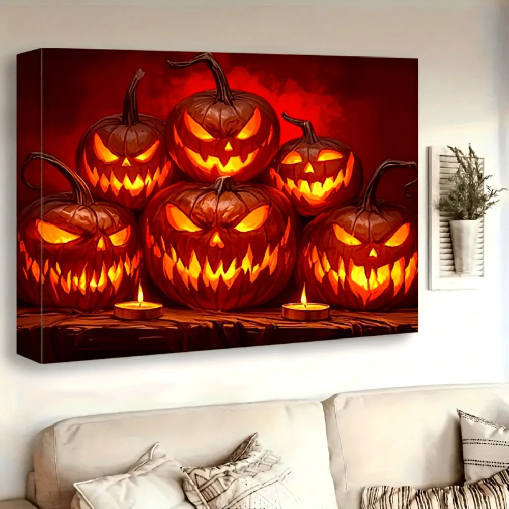 Halloween pumpkin Horror decoration,dark,scary haunted house Halloween gift, suitable for bedroom, living room, party decoration