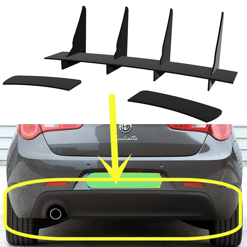 Fit Alfa Romeo Giulietta 2011--2015 Year Rear Diffuser Bumper Lips Spoiler Splitter Body Kit Accessories