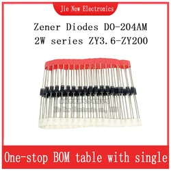 50PCS 2W Zener Diodes  ZY100 ZY110 ZY120 ZY130 ZY150 ZY160 ZY180 ZY200 100V/110V/120V/130V/150V/160V/180V/200V DO-204AM