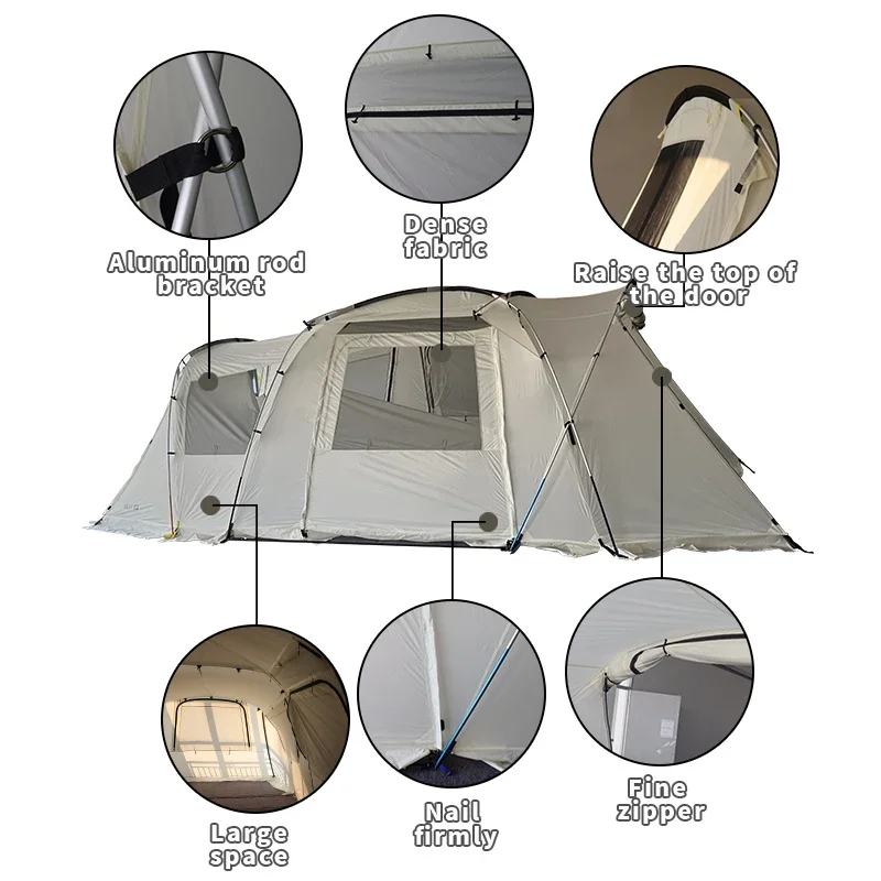 wholesale high quality Camping Tunnel Tent with 2 Rooms Waterproof Motorcycle Family Tent Easy Set Up tent for Outdoor camping