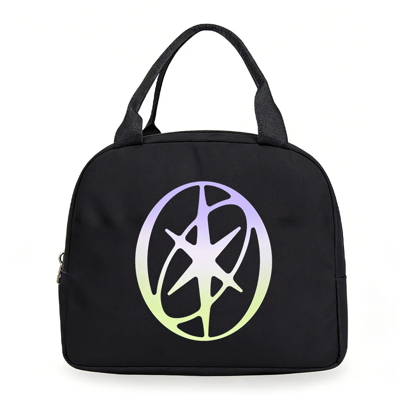 Women Men Oxford Lunch Bag Katseye Girl Group Graphics Portable Insulated Thermal Bag Teacher Student Lunch Box Handbag