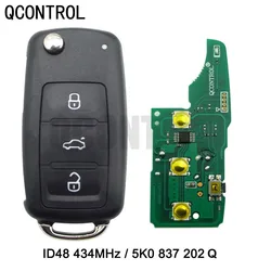QCONTROL Car Remote Key for 5K0837202Q for VW/VolksWagen Beetle/Caddy/Eos/Golf/Jetta/Polo/Scirocco/Tiguan/Touran/UP 2009-2014