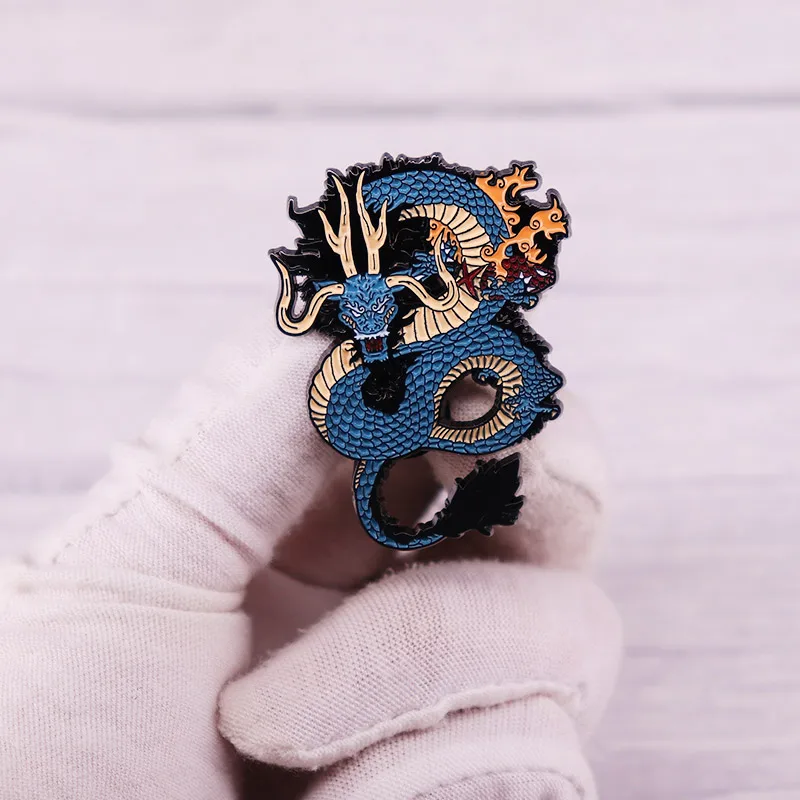 Cool Chinese Dragon Enamel Pin Badge Brooch Gift Backpack Decoration Jewelry