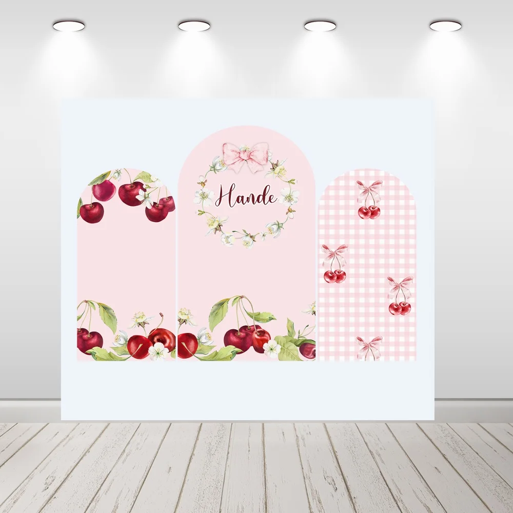

Red Cherry Girl Birthday Party Baby Shower Arch Covers Chiara Arch Wall Background Decor Backdrop