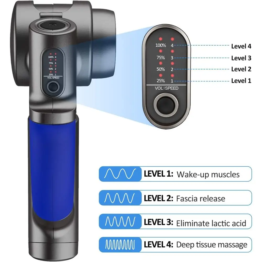Adjustable Arm Massage Gun for Deep Tissue Relief, Portable Muscle Percussion Tool, Ideal for Athletes, Carry Case Included, FSA