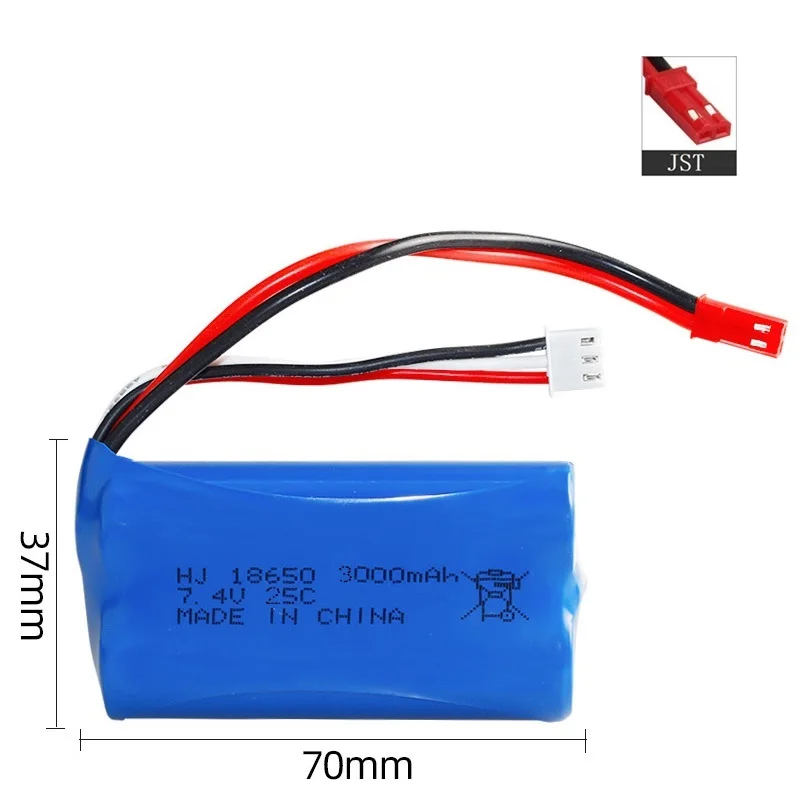 7.4V 3000Mah 18650 Li-ion Battery For MJX T40 T40C F39 F49 T39 Syma 822 RC Helicopter Drone Parts 7.4 V for BG1518 BG1513 BG1515