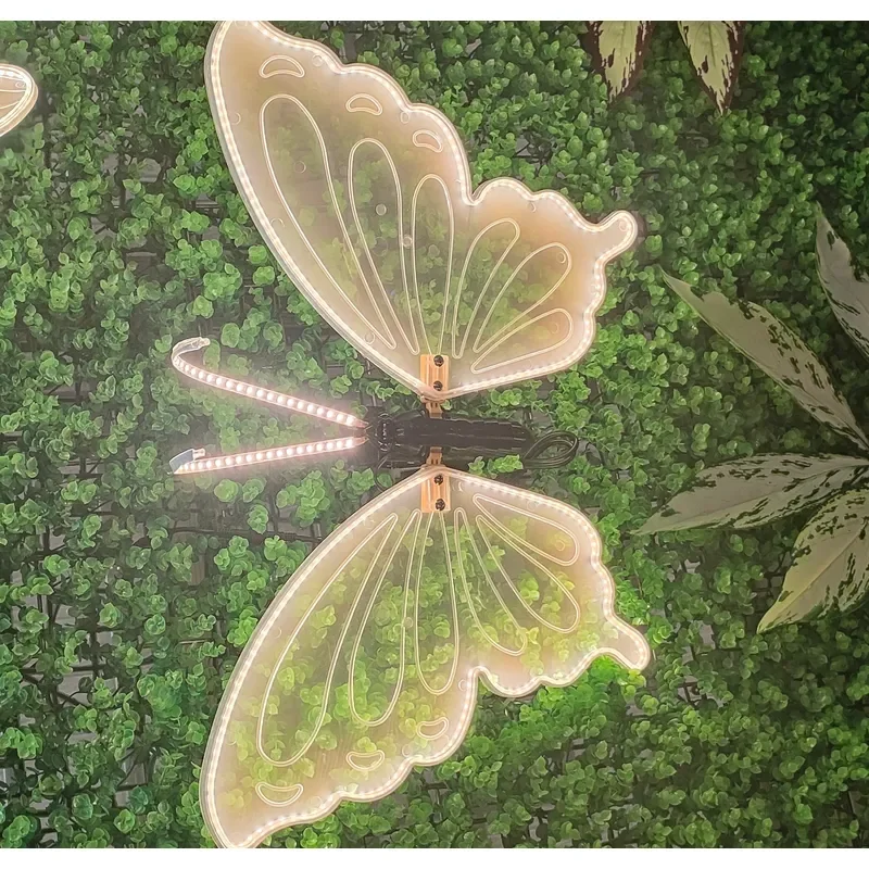 JMZ Butterfly Decoration LED Luminous Moving Simulation Outdoor Garden Wedding Party Home Decor Artificial Insect Ornament