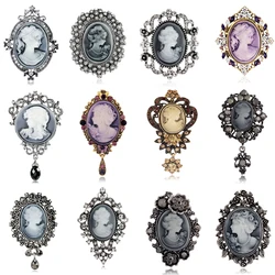 Elegant Style Vintage Victorian Design Queen's Cameo Antique Wedding Beauty Brooch Pin Jewelry Gift
