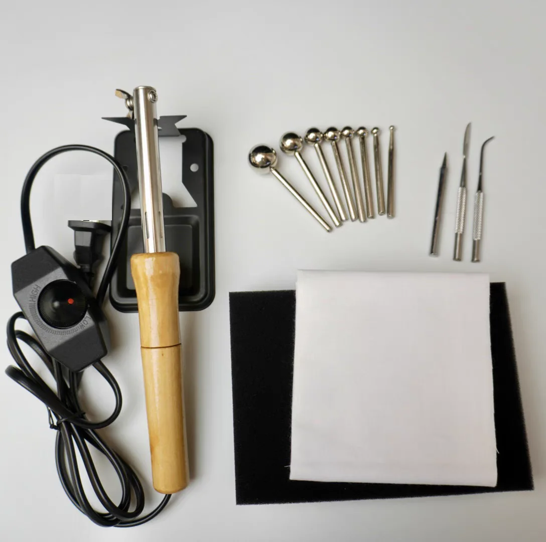 DIY Stoffenbloem Strijkmachine Soldeerbout met verstelbare temperatuur Kogelspachtel EU-stekkers voor handwerk