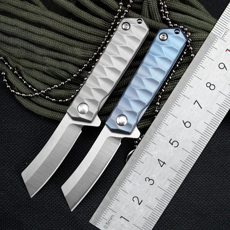 

Titanium Alloy Mini Folding Knives with Necklace Box Gift Portable Keychain Pocket Knife Survival Multitool Outdoor EDC Gadgets