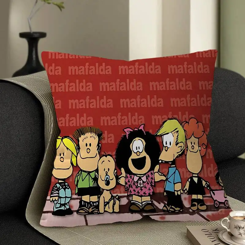 Cartoon Mafalda Pillowcase toon Gift Cushion Cover Bedroom Home Sofa Chair Seat Decor pillow case