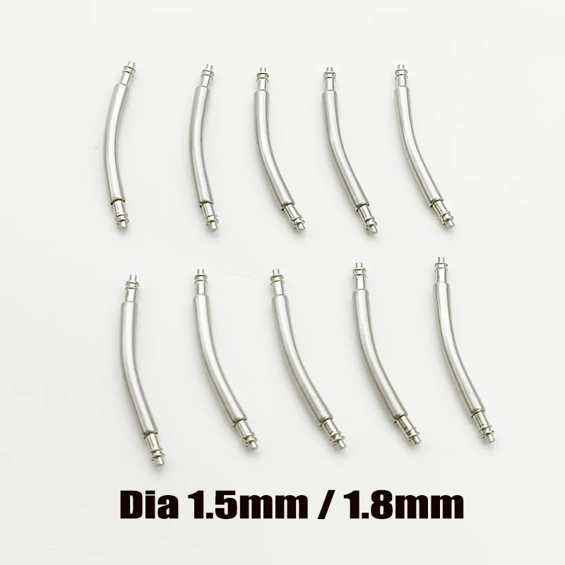 10PCS Curved Spring Bar Dia 1.5mm And 1.8mm Watch Strap Stainless Steel link Pins Fits Width 16mm-24mm Watch Band Bracelet