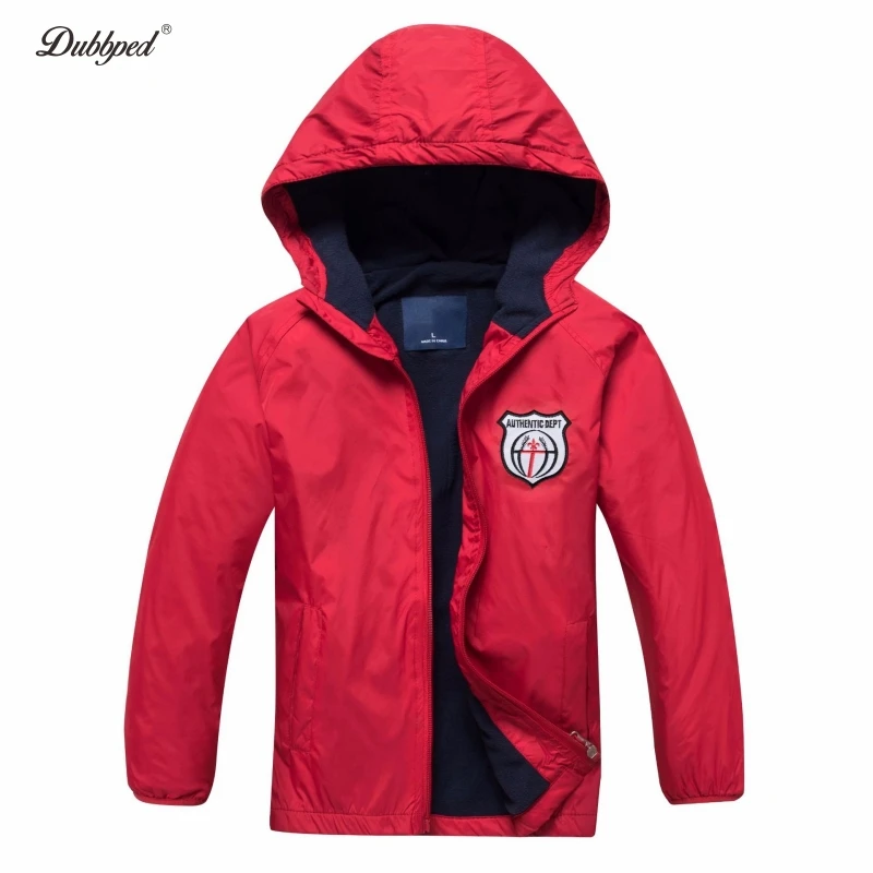 Dubbped Boys Polar Fleece Jacket Sport Kids Coat Double-deck Hoodie Waterproof Windbreakers Kids Jackets 3-12Y Spring Autumn Win