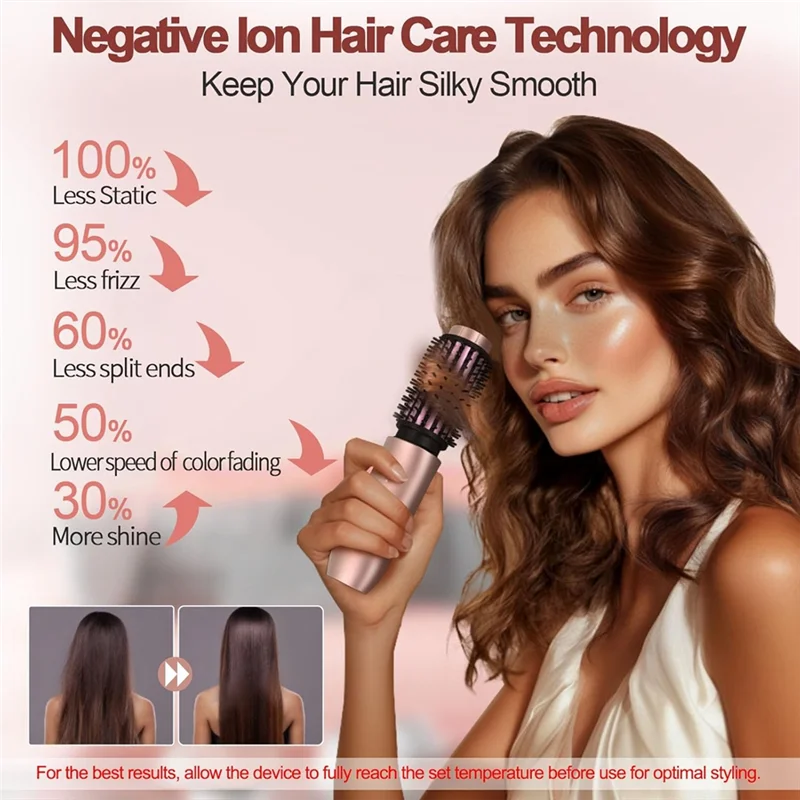 مكواة تجعيد الشعر اللاسلكية، مكواة تجعيد لاسلكية قابلة لإعادة الشحن، ذهبي وردي-A58E