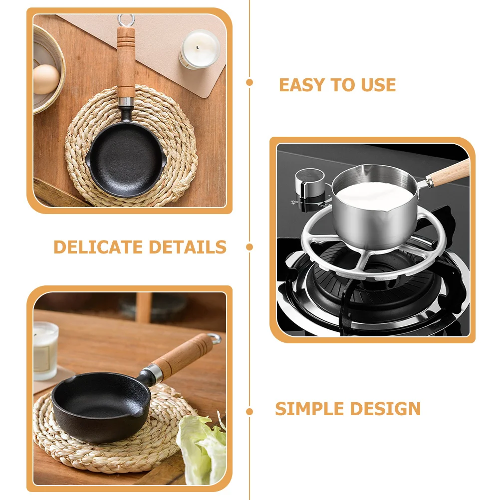 

1 set 1 Set Mini Small Cooking Pot With Wood Handle Nonstick Frying Pan For Butter Melting Oil Heating Sauce Cooking Kitchenware