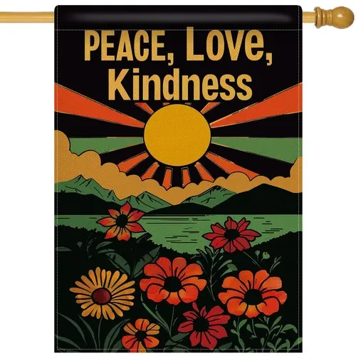 Peace Love Kindness 28 x 40 House Flag Double Sided, Inspirational Equality S... AAV hhz