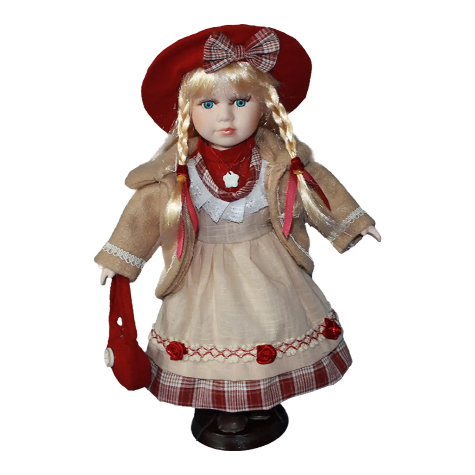 Collectible Victorian Porcelain Doll Beautiful Clothes Birthday Gift Centerpieces Kids Adults Wedding Ornament Model with Stand