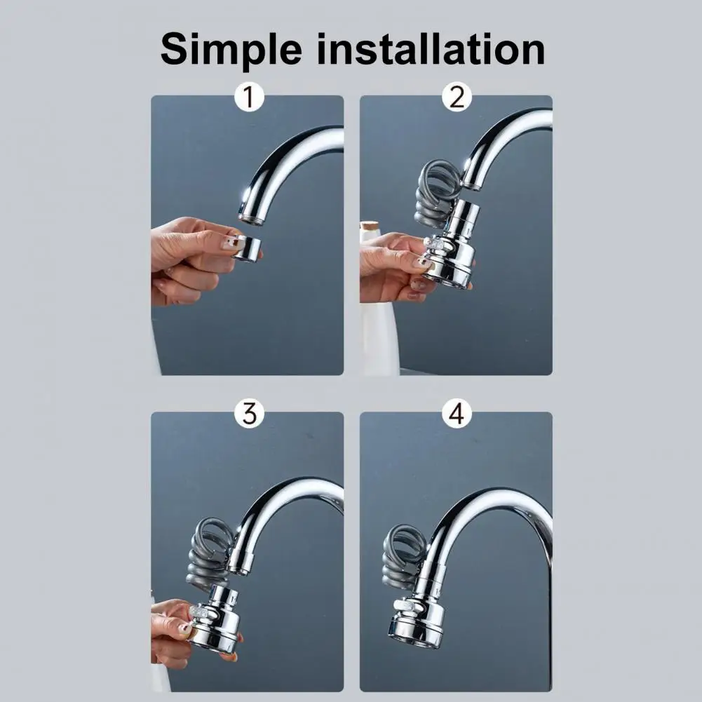 

Faucet Water Pressure Booster Soft Water Kitchen Faucet Attachment 360 Degree Rotation Sink Faucet Extension with 3 Modes Filter