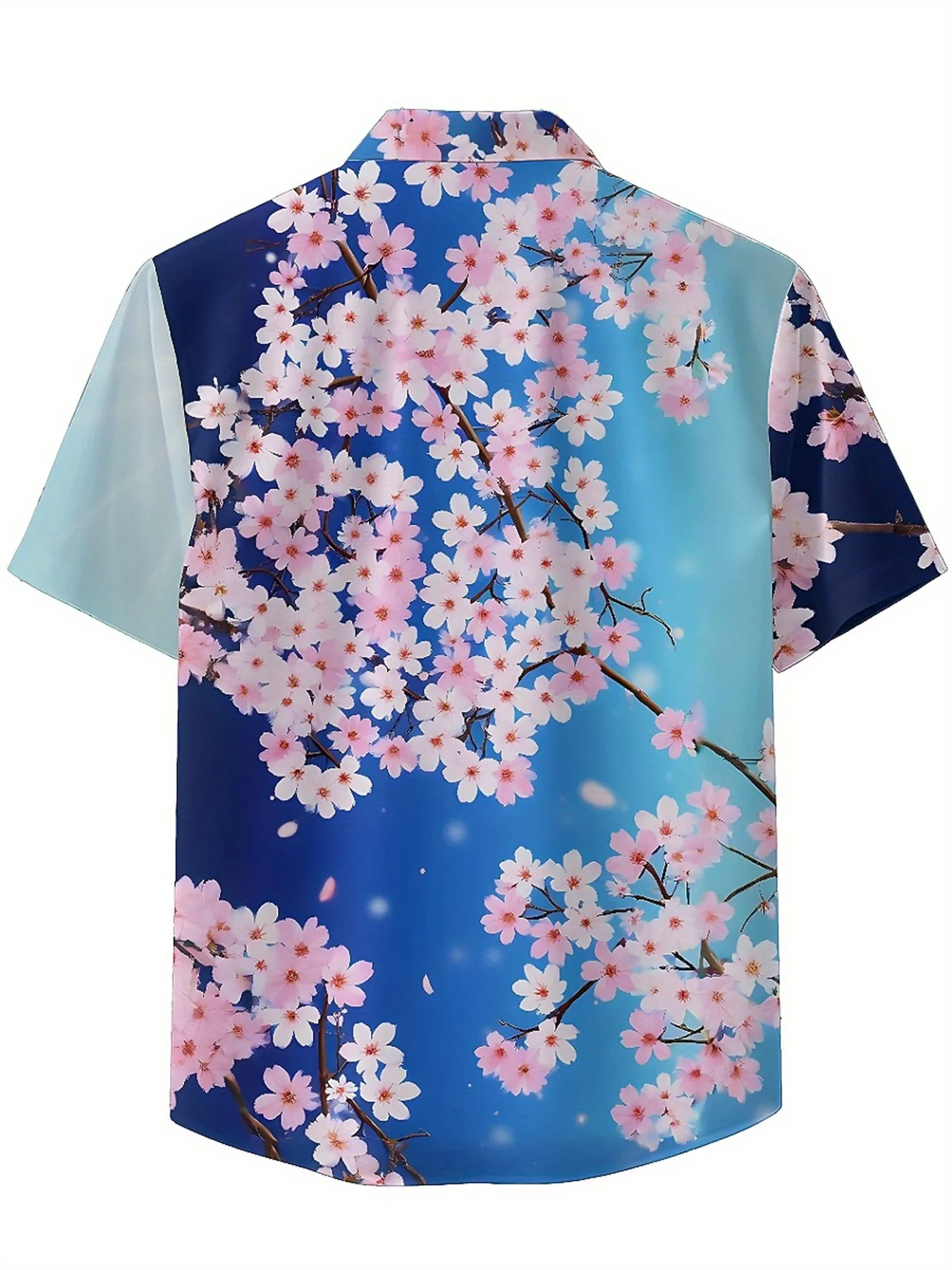 Męskie koszule hawajskie plus size z wzorem kwiatów wiśni, unisex koszule Aloha, nowe letnie topy, streetwear