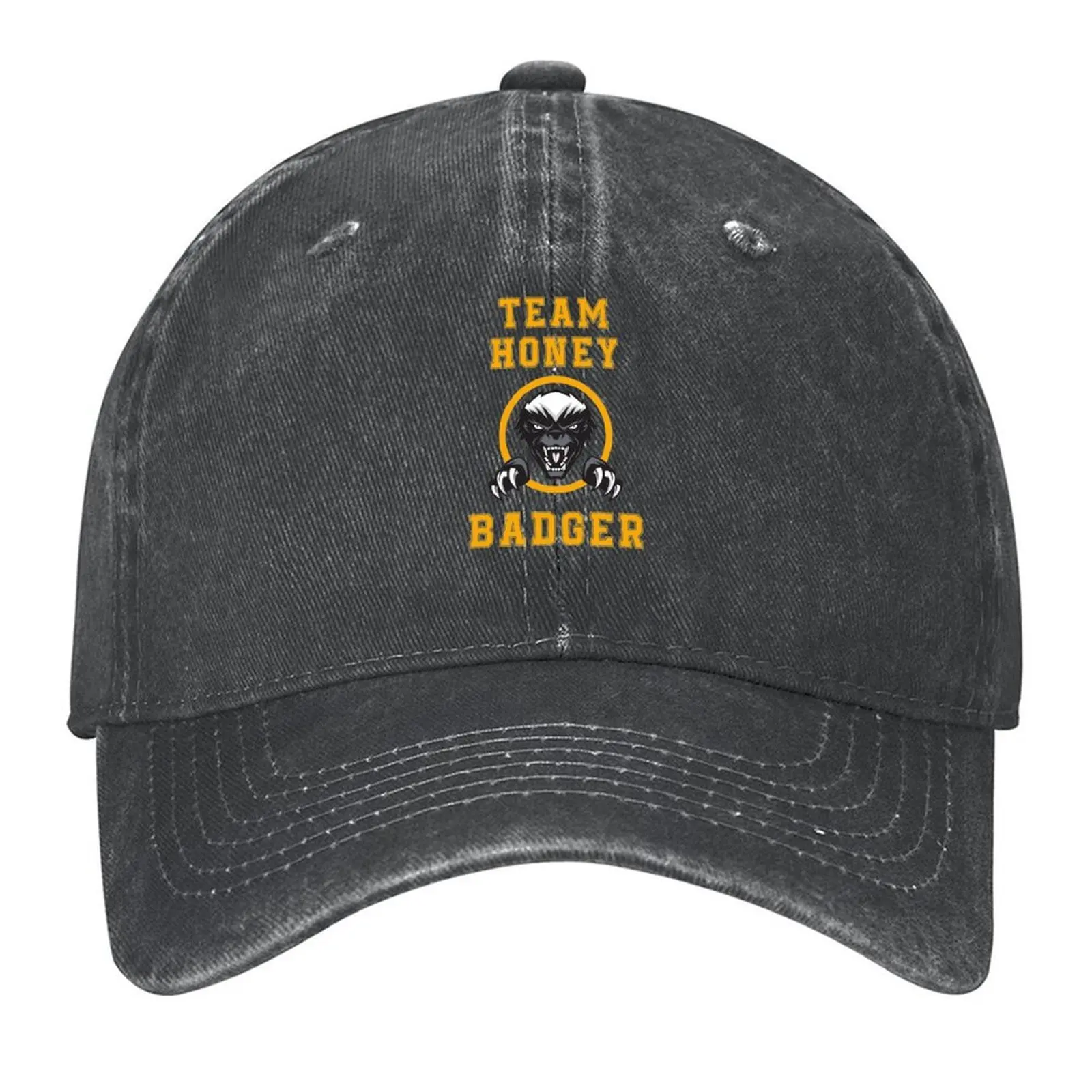 

team honey badger funny animal gifts Baseball Cap winter hats for men Fashion Beach Snap Back Hat custom Hat For Man Women's