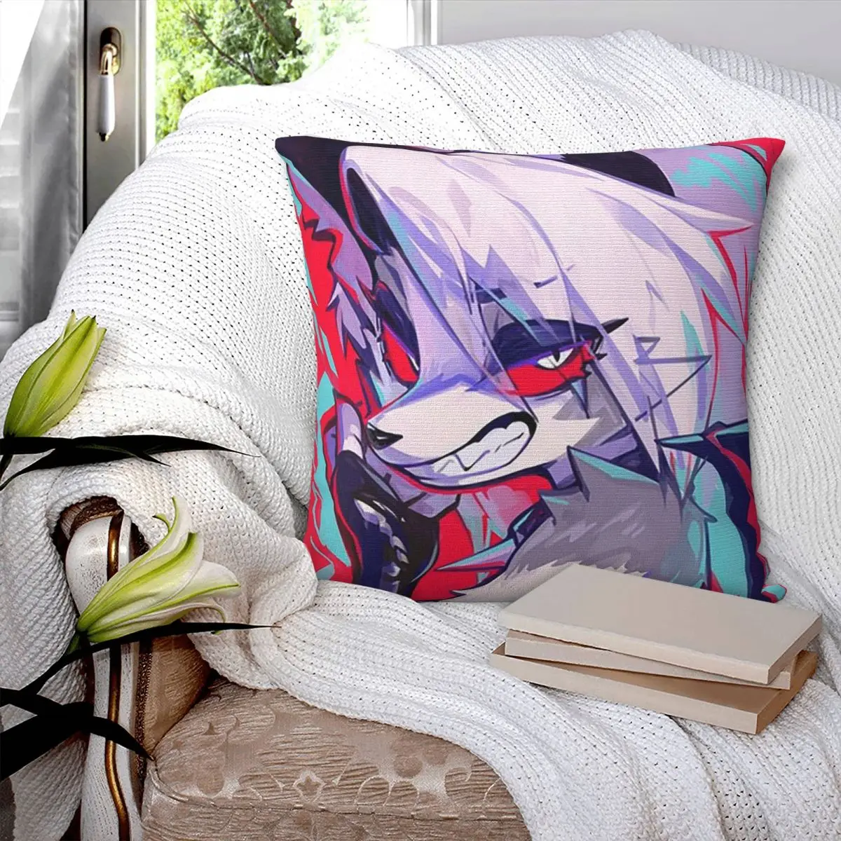 Loona Square Pillowcase Pillow Cover Polyester Cushion Zip Decorative Comfort Throw Pillow for Home Car