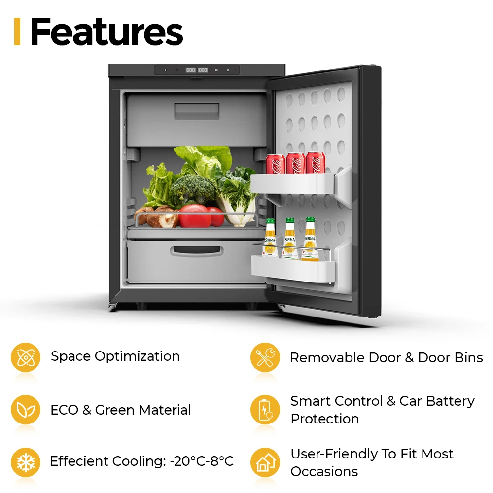 ثلاجة RV سيارة التيار المتناوب تيار مستمر الاستخدام المزدوج برودة المنزل مركبة 12 فولت 24 فولت ضاغط الفريزر ثلاجات السيارة RV مبرد السيارة