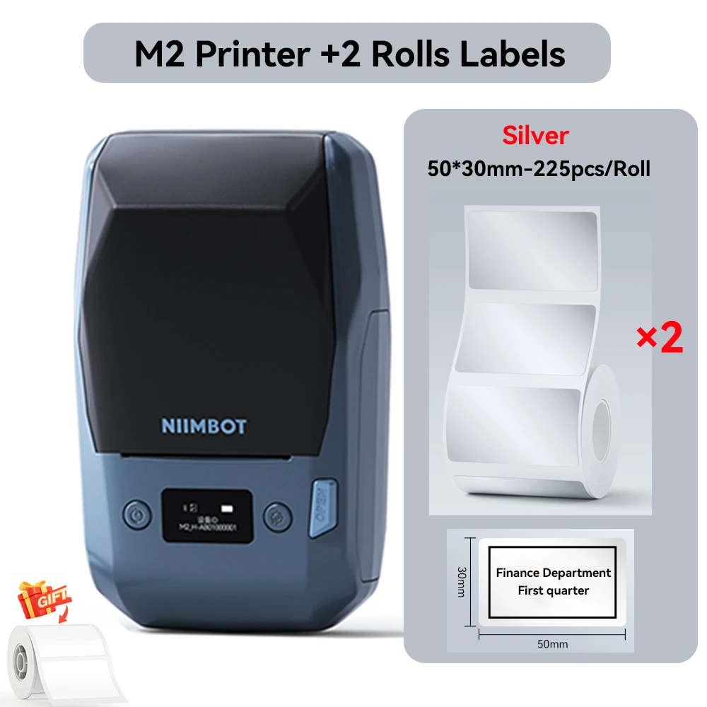 Niimbot M2 Thermische Transfer Labelprinter 300 DPI High Definition Draadloos 20-50 mm Printbreedte Label Maker Ondersteuning Telefoon/PC
