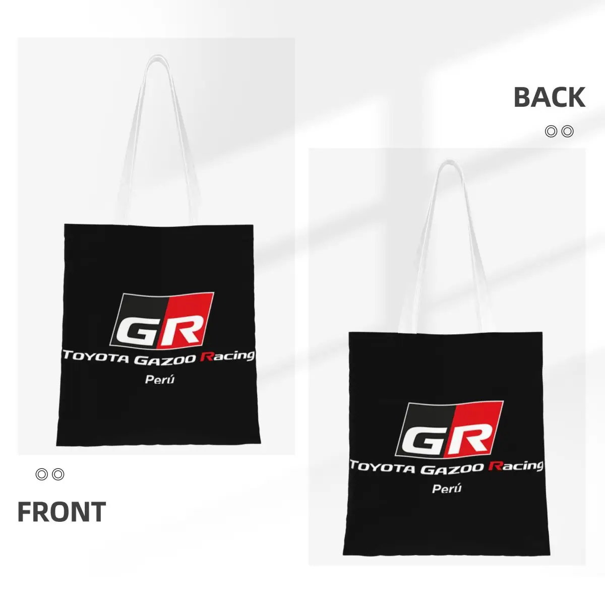 GR Logo Gazoo Racing GR Sport Shopping Bags Foldable Canvas The Tote Bag Ladies Shoulder Tote Travel Handbag