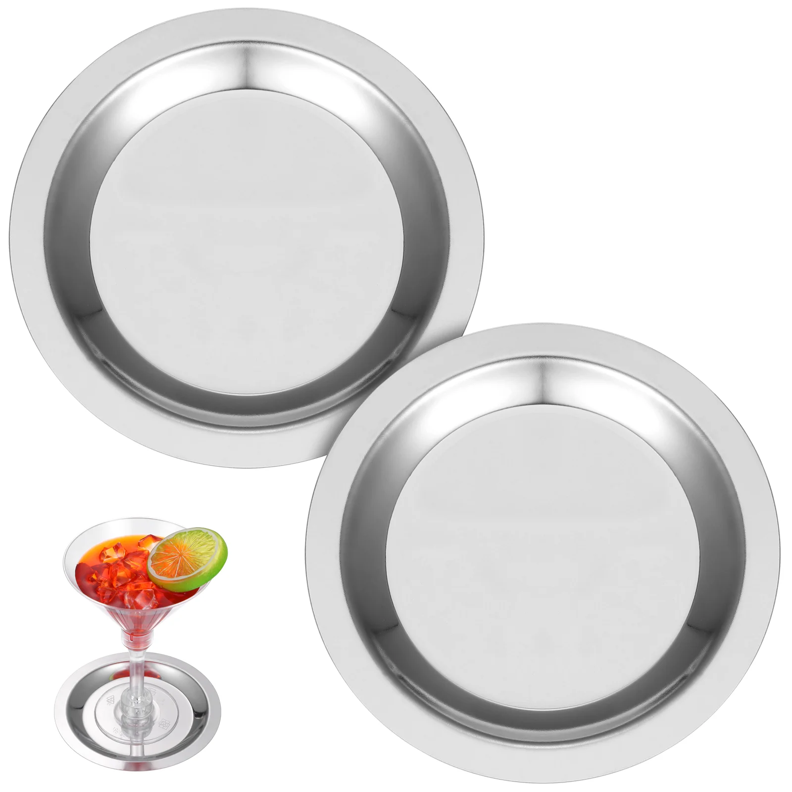 2 Pcs Stainless Steel Mat Coasters for Coffee Table Bottle Saucers Heat-resistant Dining