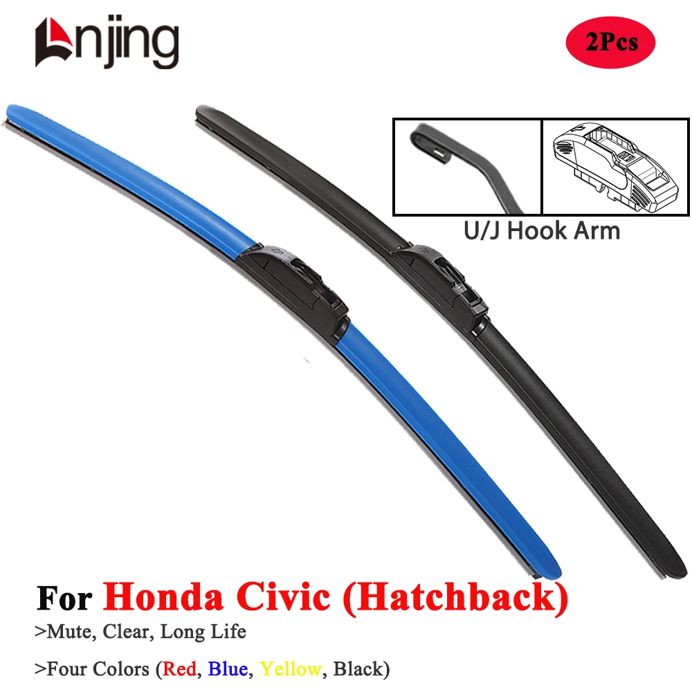 

LNJING Colorful Wiper Blades For Honda Civic Hatchback EG EK EP FK 1996 1999 2004 2007 2011 2017 2020 2021 2023 Car Accessories