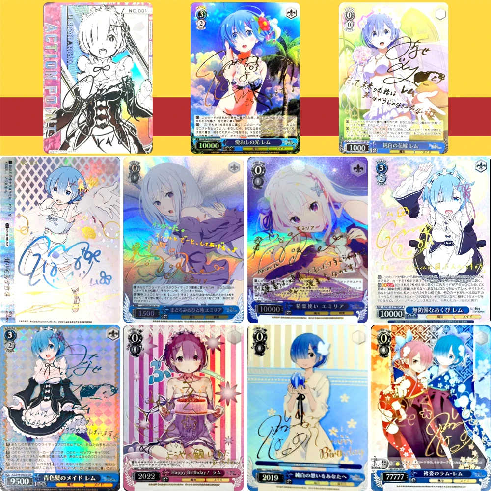 

Anime card Re:Life in a different world from zero Rem DIY Homemade texture Collection card Game toys Christmas birthday gift