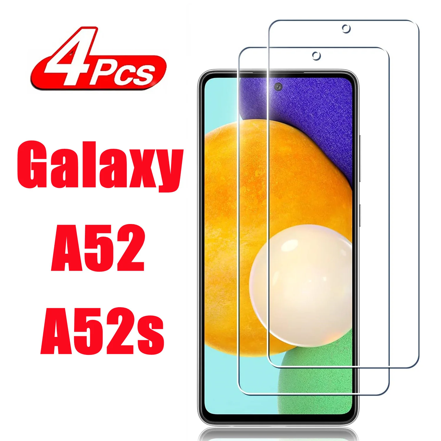 

HD Tempered Glass For Samsung Galaxy A52 /A52S 5G 2/4Pcs 9H Screen Protector Film