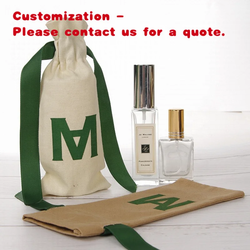 custom.Custom% Organic Cotton Muslin Drawstring Pouch with Printed Luxury Textile Packaging