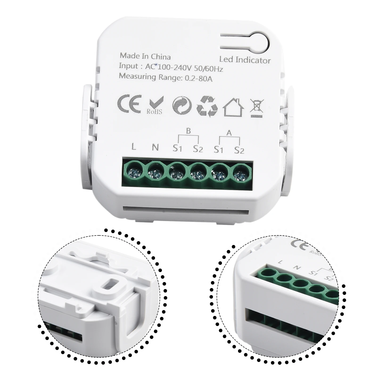 for tuya for zigbee Electric Meter 0.2A-80A 100-240 V AC 2.4GHz Measure Current Measuring Voltage Real-time Measurement