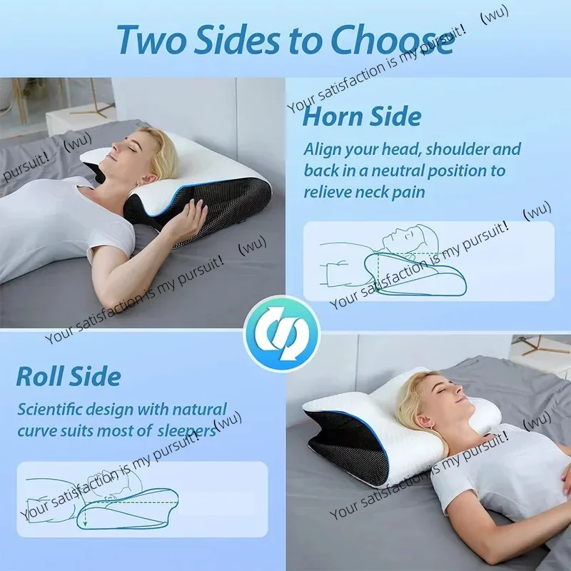 Butterfly memory cotton cervical spine pillow - slow rebound and comfortable, cervical spine correction
